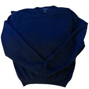 💯 Cashmere Classic Men's Navy Crewneck Sweater
